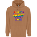 Sounds Gay I'm in Funny LGBT Mens 80% Cotton Hoodie Caramel Latte