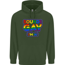Sounds Gay I'm in Funny LGBT Mens 80% Cotton Hoodie Forest Green