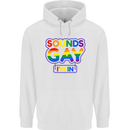 Sounds Gay I'm in Funny LGBT Mens 80% Cotton Hoodie White