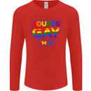 Sounds Gay I'm in Funny LGBT Mens Long Sleeve T-Shirt Red