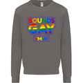 Sounds Gay I'm in Funny LGBT Mens Sweatshirt Jumper Charcoal