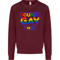 Sounds Gay I'm in Funny LGBT Mens Sweatshirt Jumper Maroon