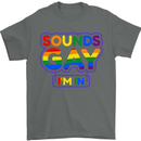 Sounds Gay I'm in Funny LGBT Mens T-Shirt Cotton Gildan Charcoal