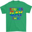 Sounds Gay I'm in Funny LGBT Mens T-Shirt Cotton Gildan Irish Green