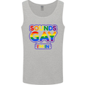 Sounds Gay I'm in Funny LGBT Mens Vest Tank Top Sports Grey