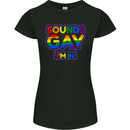 Sounds Gay I'm in Funny LGBT Womens Petite Cut T-Shirt Black