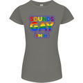 Sounds Gay I'm in Funny LGBT Womens Petite Cut T-Shirt Charcoal