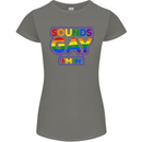 Sounds Gay I'm in Funny LGBT Womens Petite Cut T-Shirt Charcoal