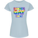 Sounds Gay I'm in Funny LGBT Womens Petite Cut T-Shirt Light Blue