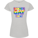 Sounds Gay I'm in Funny LGBT Womens Petite Cut T-Shirt Sports Grey