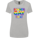 Sounds Gay I'm in Funny LGBT Womens Wider Cut T-Shirt Sports Grey