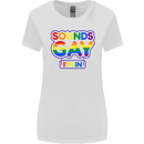 Sounds Gay I'm in Funny LGBT Womens Wider Cut T-Shirt White