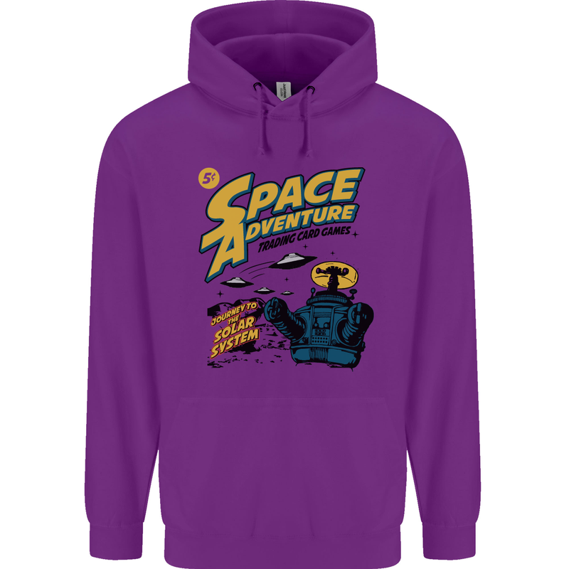 Space Adventure Astronaut Childrens Kids Hoodie Purple