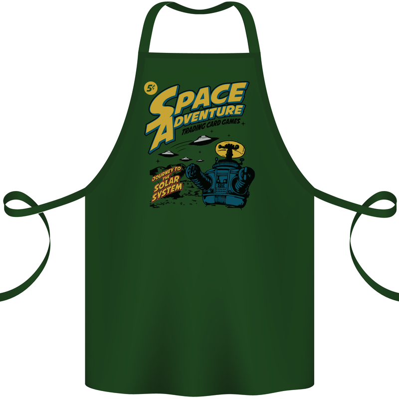 Space Adventure Astronaut Cotton Apron 100% Organic Forest Green