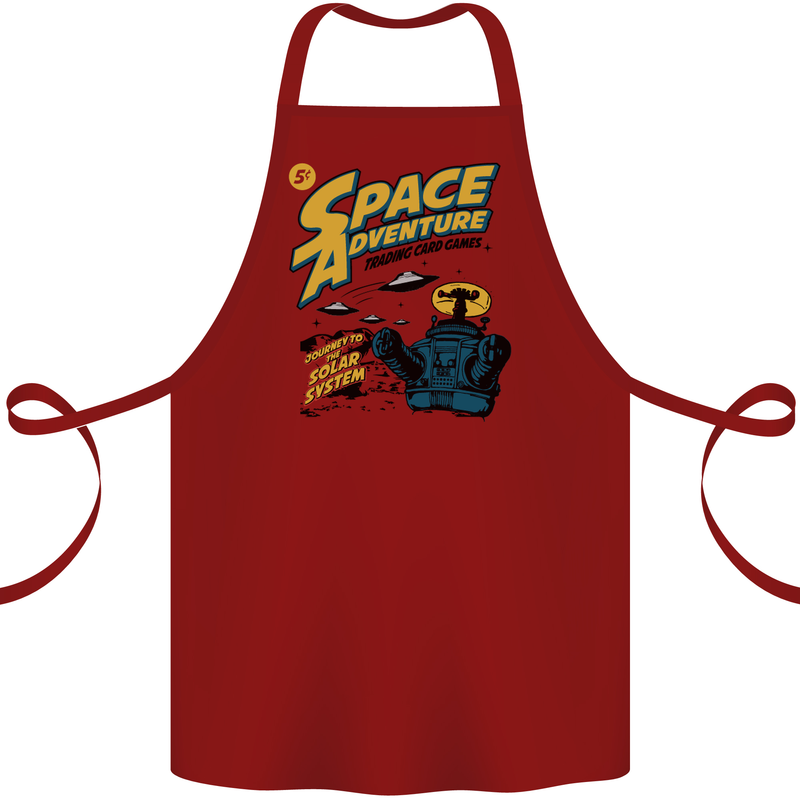 Space Adventure Astronaut Cotton Apron 100% Organic Maroon