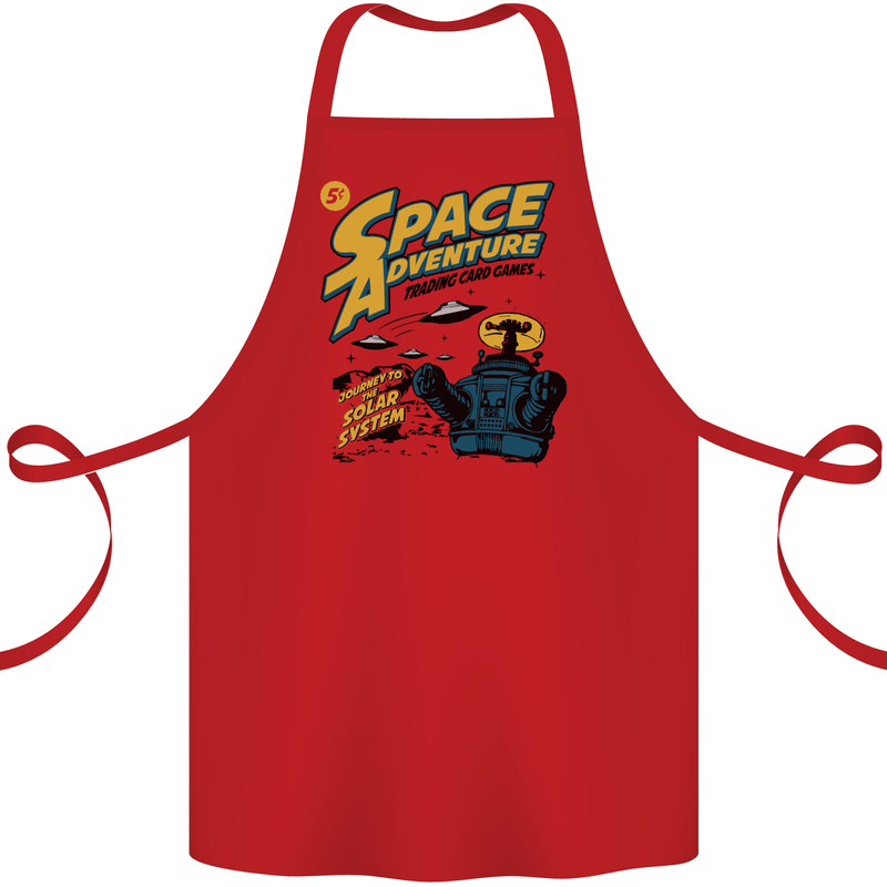 Space Adventure Astronaut Cotton Apron 100% Organic Red