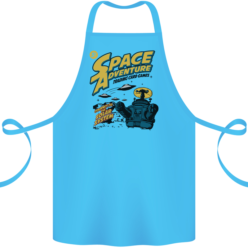 Space Adventure Astronaut Cotton Apron 100% Organic Turquoise