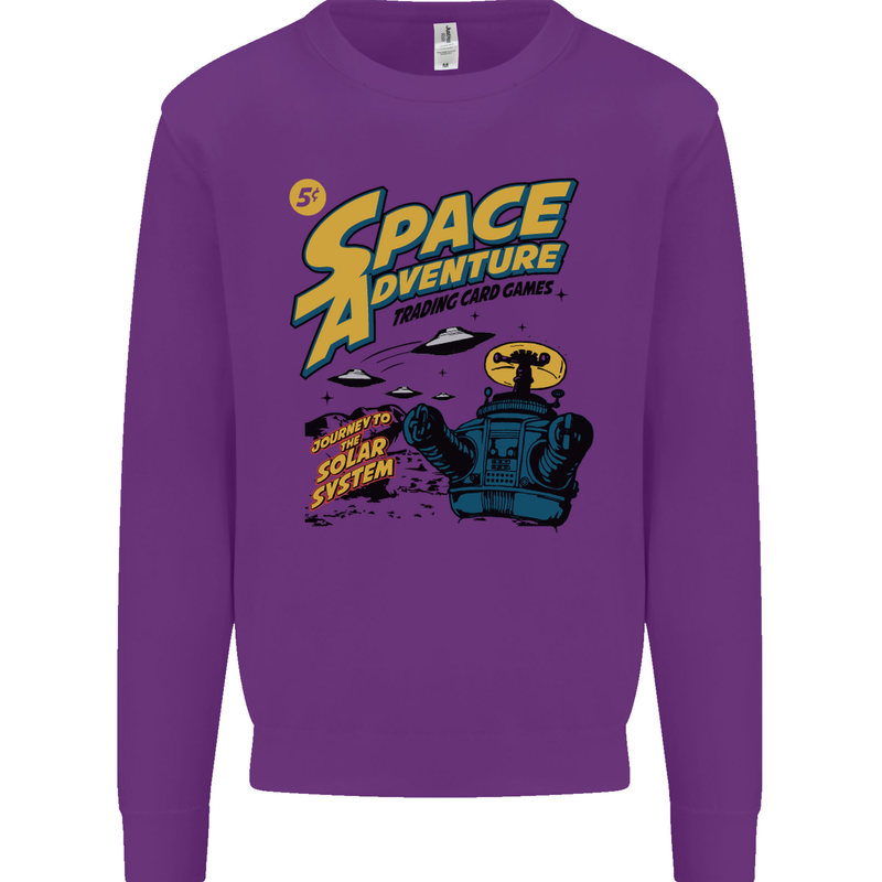Space Adventure Astronaut Kids Sweatshirt Jumper Purple