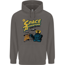 Space Adventure Astronaut Mens 80% Cotton Hoodie Charcoal