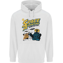Space Adventure Astronaut Mens 80% Cotton Hoodie White