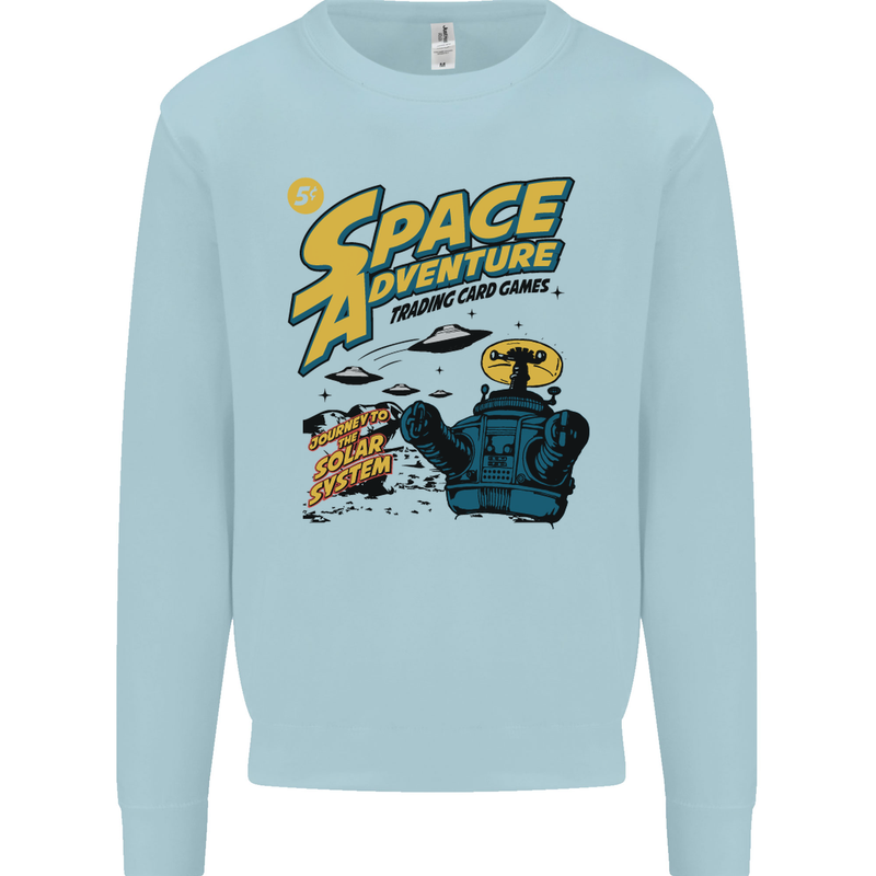 Space Adventure Astronaut Mens Sweatshirt Jumper Light Blue