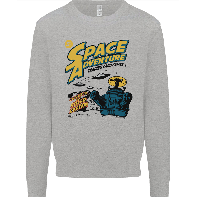 Space Adventure Astronaut Mens Sweatshirt Jumper Sports Grey