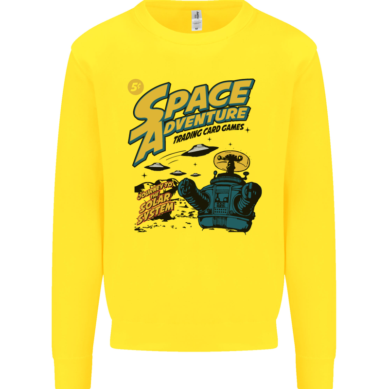 Space Adventure Astronaut Mens Sweatshirt Jumper Yellow