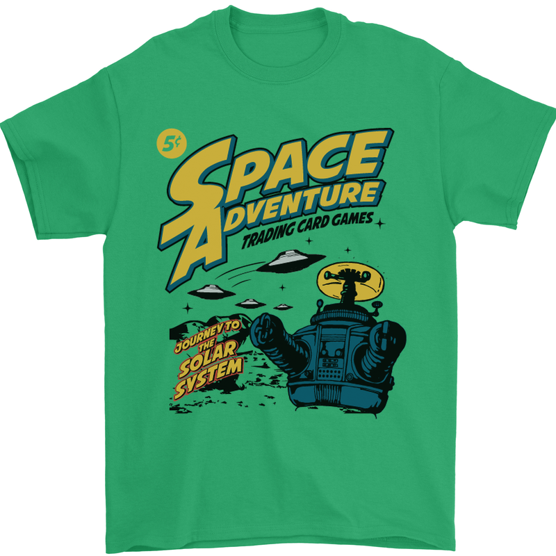 Space Adventure Astronaut Mens T-Shirt Cotton Gildan Irish Green