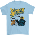 Space Adventure Astronaut Mens T-Shirt Cotton Gildan Light Blue