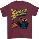 Space Adventure Astronaut Mens T-Shirt Cotton Gildan Maroon
