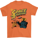 Space Adventure Astronaut Mens T-Shirt Cotton Gildan Orange