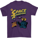 Space Adventure Astronaut Mens T-Shirt Cotton Gildan Purple
