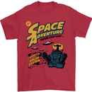 Space Adventure Astronaut Mens T-Shirt Cotton Gildan Red