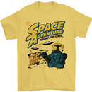 Space Adventure Astronaut Mens T-Shirt Cotton Gildan Yellow