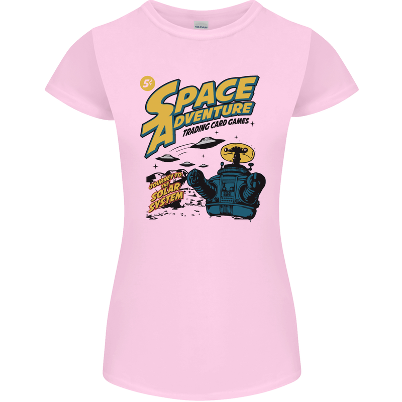 Space Adventure Astronaut Womens Petite Cut T-Shirt Light Pink