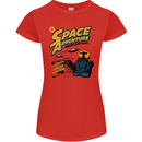 Space Adventure Astronaut Womens Petite Cut T-Shirt Red