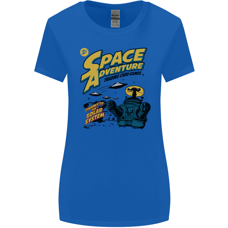 Space Adventure Astronaut Womens Wider Cut T-Shirt Royal Blue
