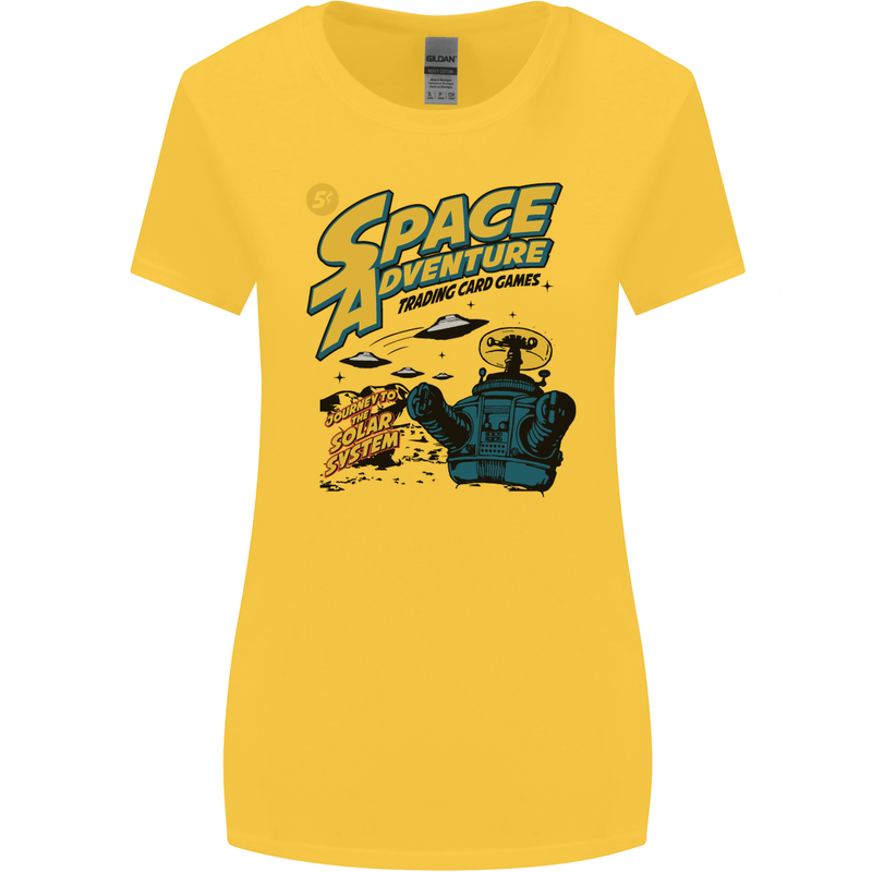 Space Adventure Astronaut Womens Wider Cut T-Shirt Yellow