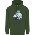 Space Astronaut Cat Funny Childrens Kids Hoodie Forest Green
