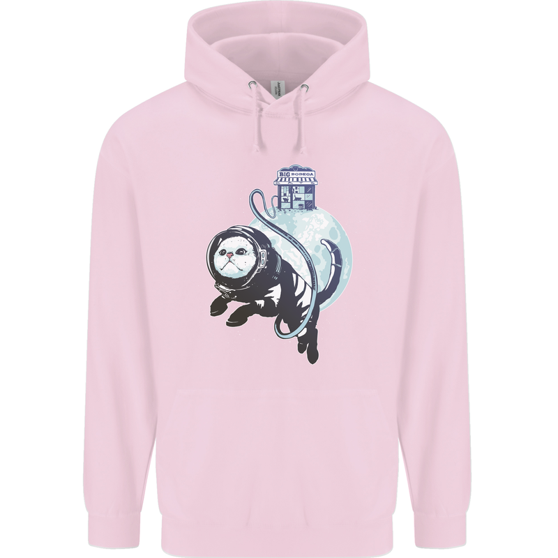 Space Astronaut Cat Funny Childrens Kids Hoodie Light Pink