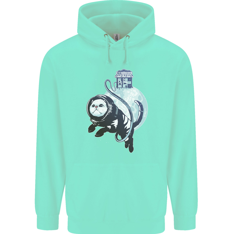 Space Astronaut Cat Funny Childrens Kids Hoodie Peppermint