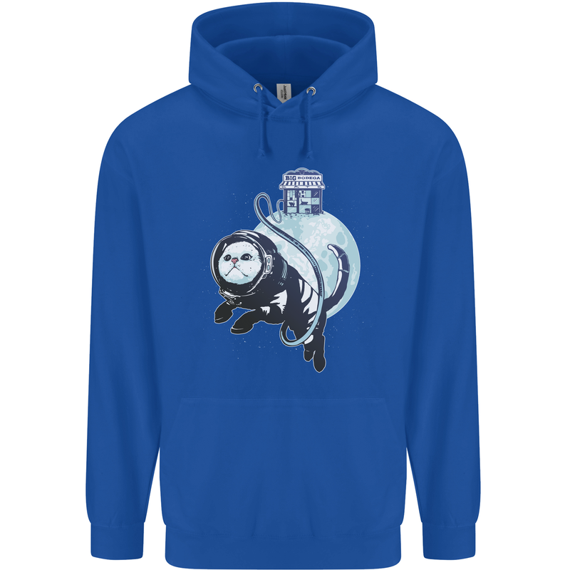 Space Astronaut Cat Funny Childrens Kids Hoodie Royal Blue