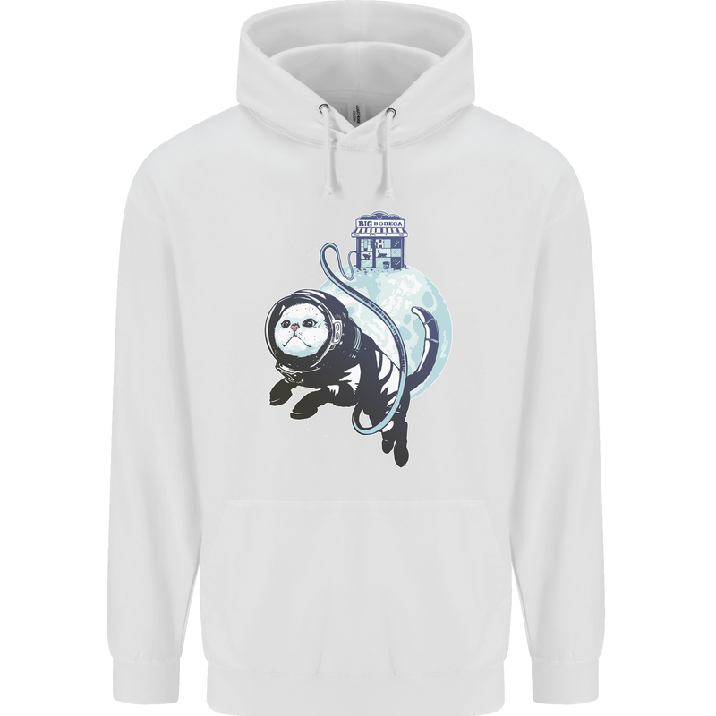 Space Astronaut Cat Funny Childrens Kids Hoodie White
