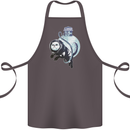 Space Astronaut Cat Funny Cotton Apron 100% Organic Dark Grey