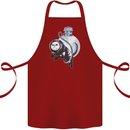 Space Astronaut Cat Funny Cotton Apron 100% Organic Maroon
