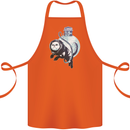 Space Astronaut Cat Funny Cotton Apron 100% Organic Orange