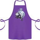 Space Astronaut Cat Funny Cotton Apron 100% Organic Purple