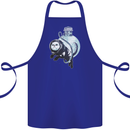 Space Astronaut Cat Funny Cotton Apron 100% Organic Royal Blue