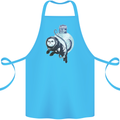 Space Astronaut Cat Funny Cotton Apron 100% Organic Turquoise
