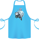 Space Astronaut Cat Funny Cotton Apron 100% Organic Turquoise